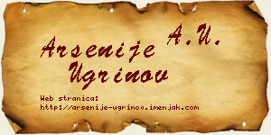 Arsenije Ugrinov vizit kartica